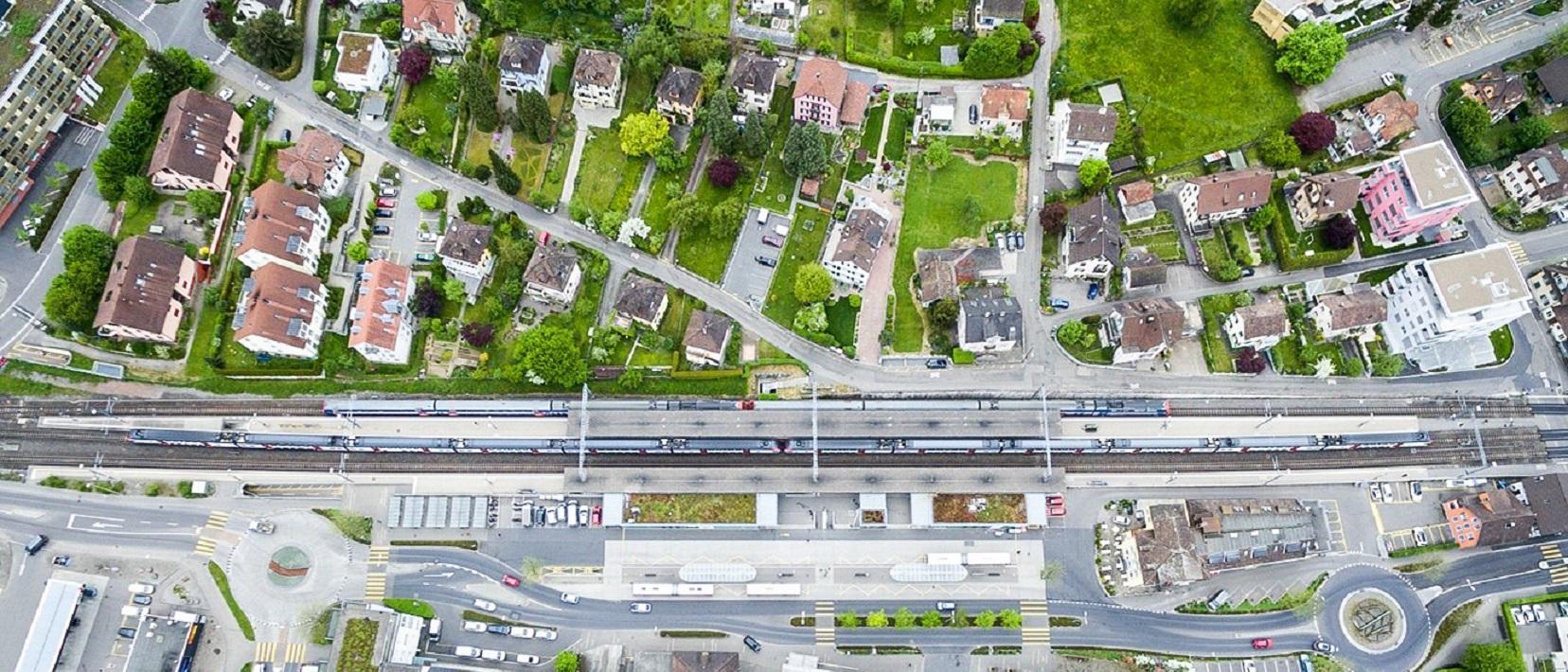 Vogelperspektive auf die Region Knonauer Amt