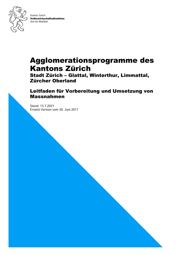 Agglomerationsprogramme des Kantons Zürich – Leitfaden Umsetzung