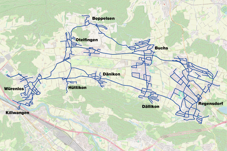 Karte mit Streckenverlauf Pilotversuch iamo