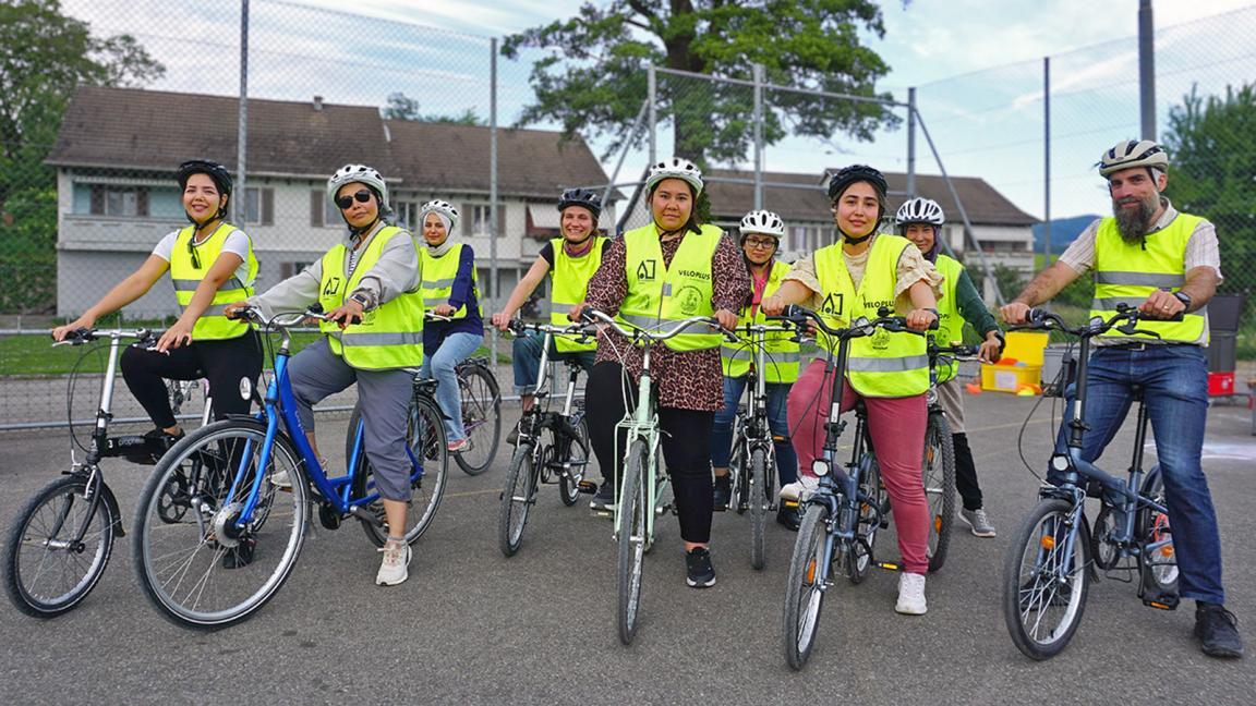 Gruppenfoto Teilnehmende Velofahrkurs Wetzikon