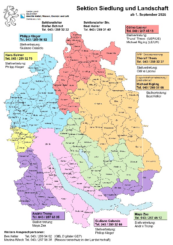 Gebietseinteilung Siedlung und Landschaft