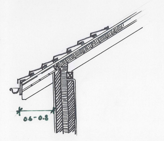Dachvorsprung bei altrechtlichen Gebäuden