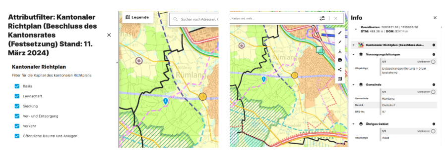 Funktion des Attributfilters im GIS-Browser