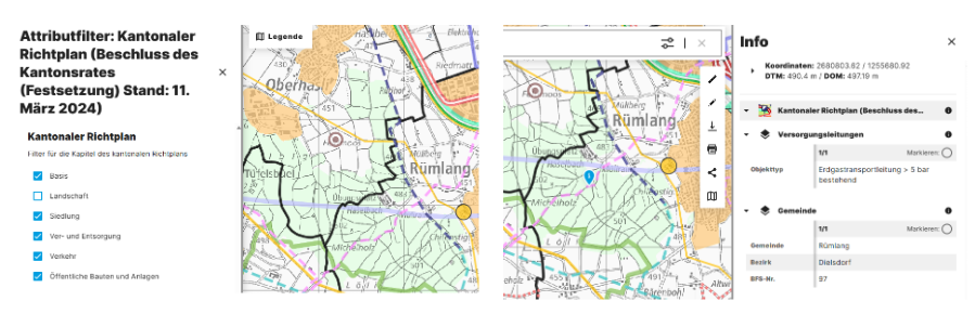Funktion des Attributfilters im GIS-Browser