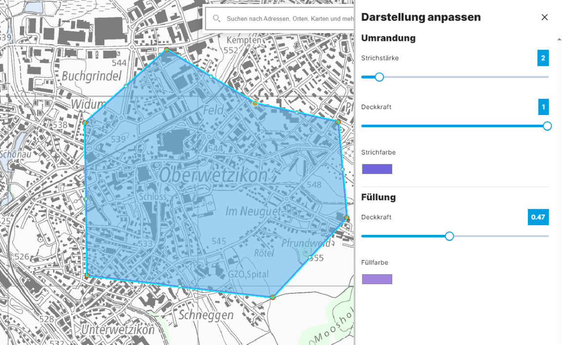 Neue Zeichnungswerkzeuge im GIS-Browser