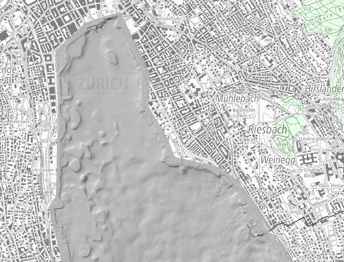 Tiefenmodell Zürichsee