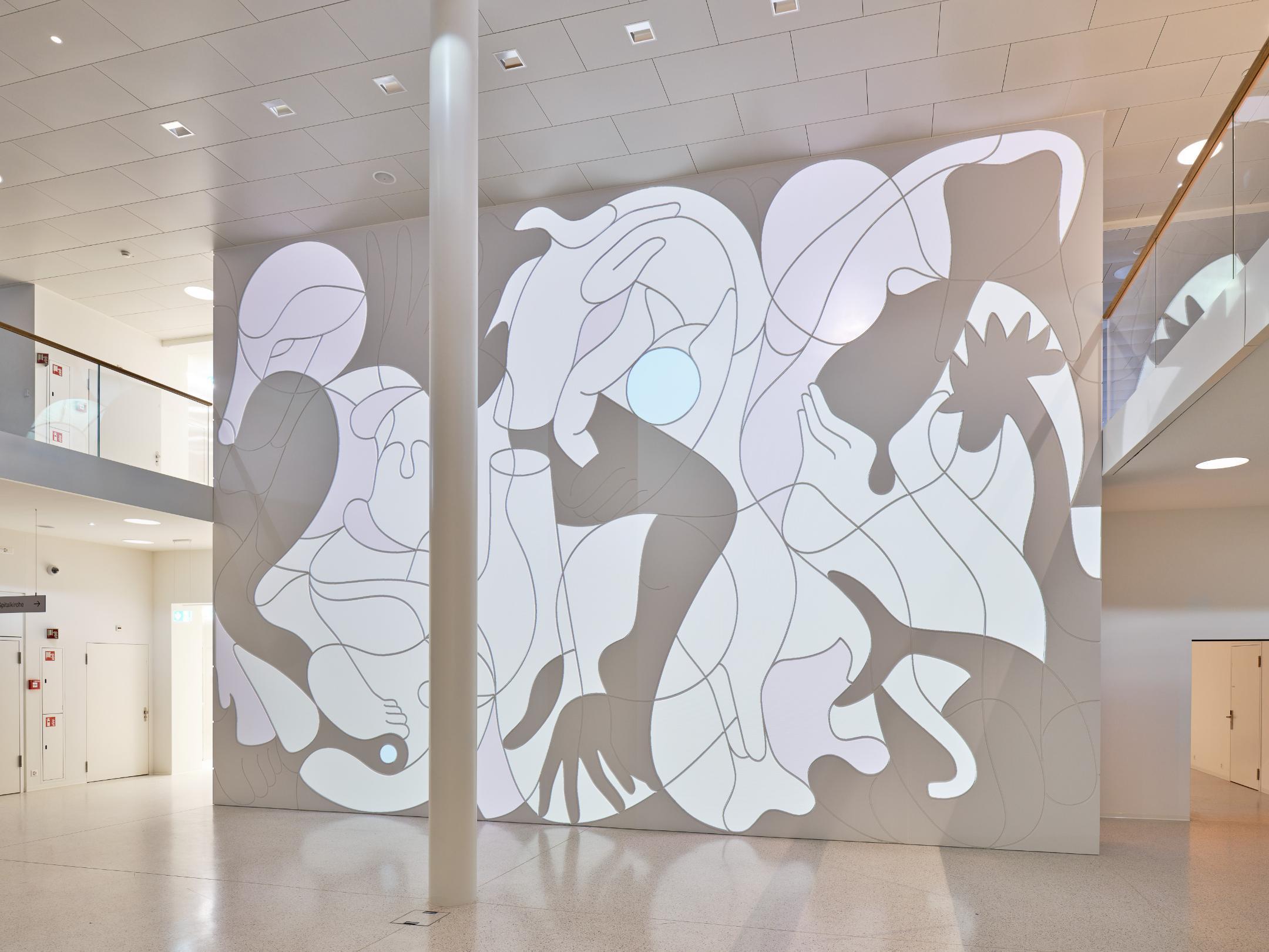 Projizierte Formen an einer Wand