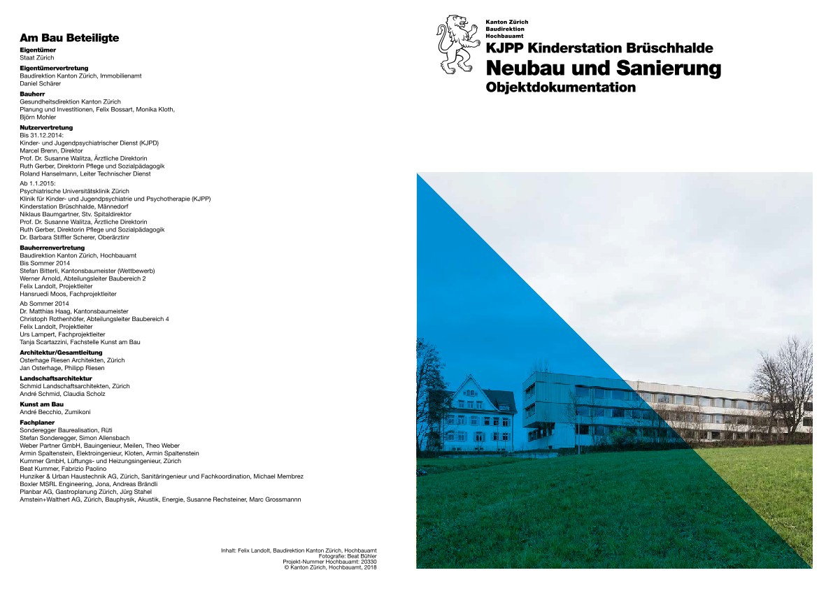 Neubau und Sanierung KJPP Kinderstation Brüschhalde - Objektdokumentation (2018)