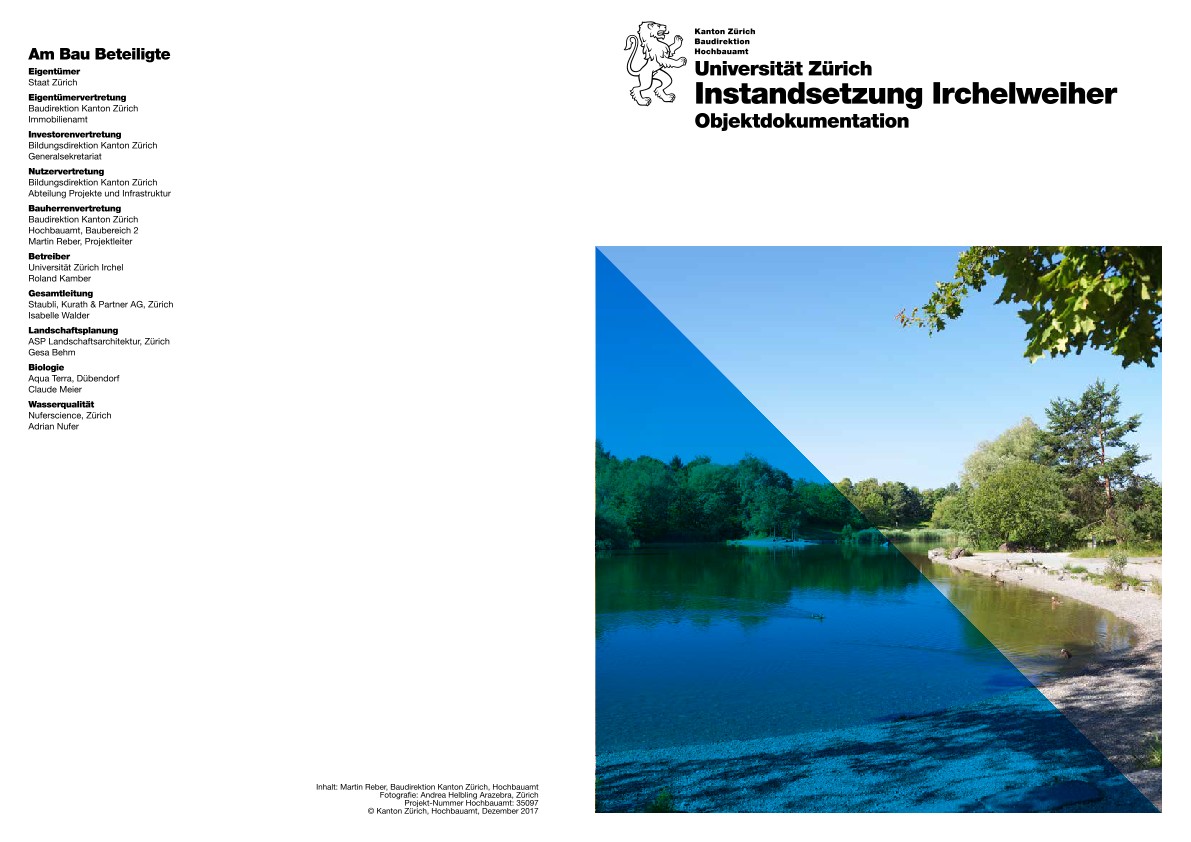 Instandsetzung Irchelweiher Universität Zürich Irchel - Objektdokumentation (2018)