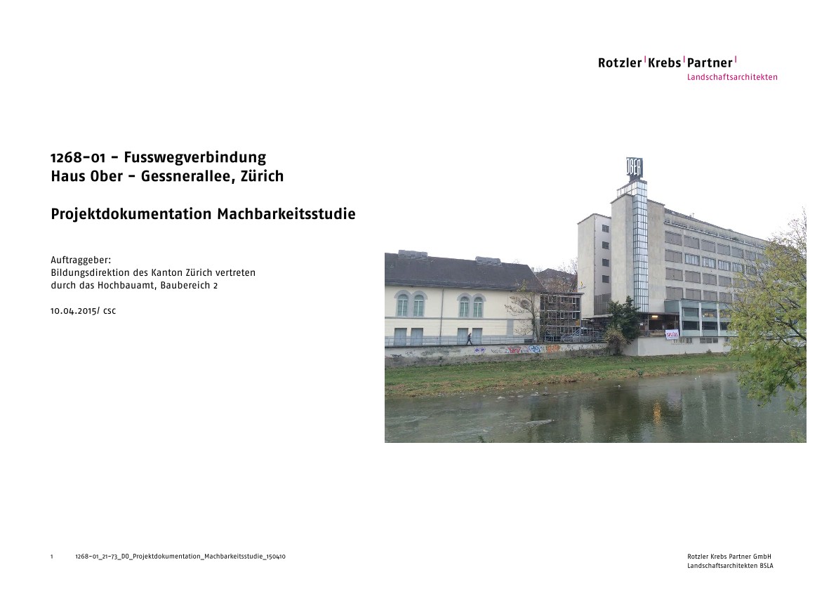 Fusswegverbindung Haus Ober - Projektdokumentation Machbarkeitsstudie (2015)