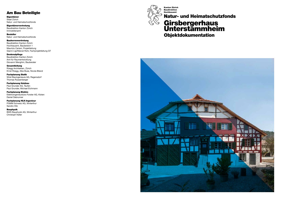 Sanierung Girsbergerhaus Unterstammheim - Objektdokumentation (2016)