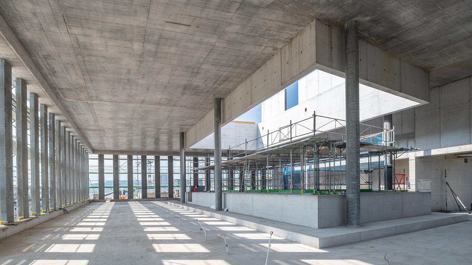 PJZ-Baustelle von innen im August 2019.