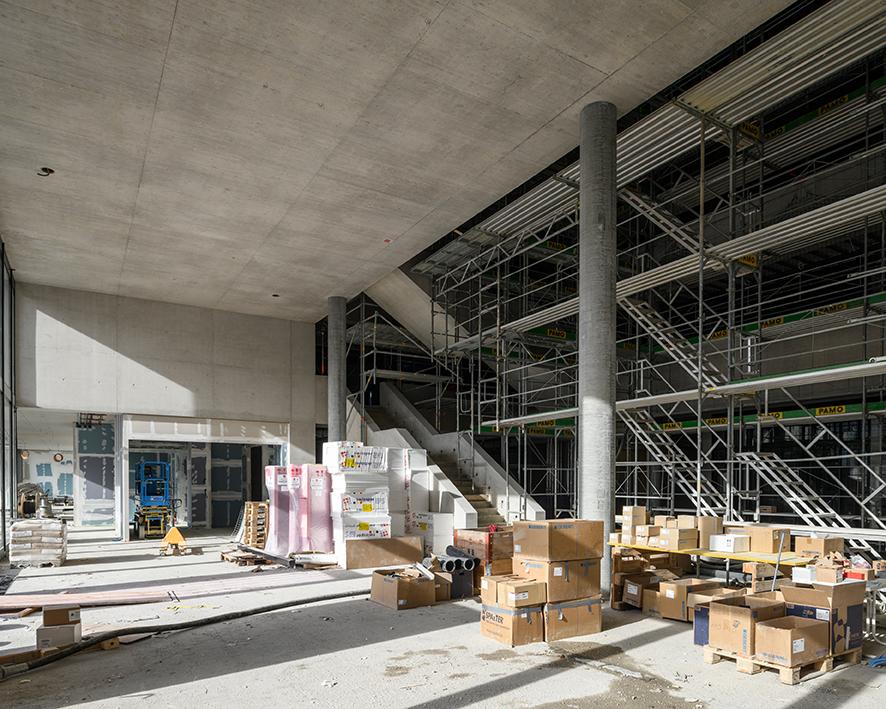 Die PJZ-Baustelle im Februar 2021.