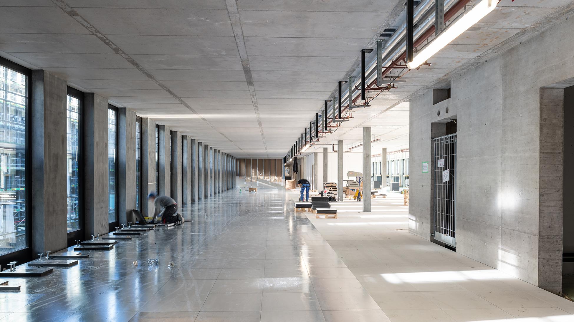 PJZ-Baustelle von innen im Februar 2020.