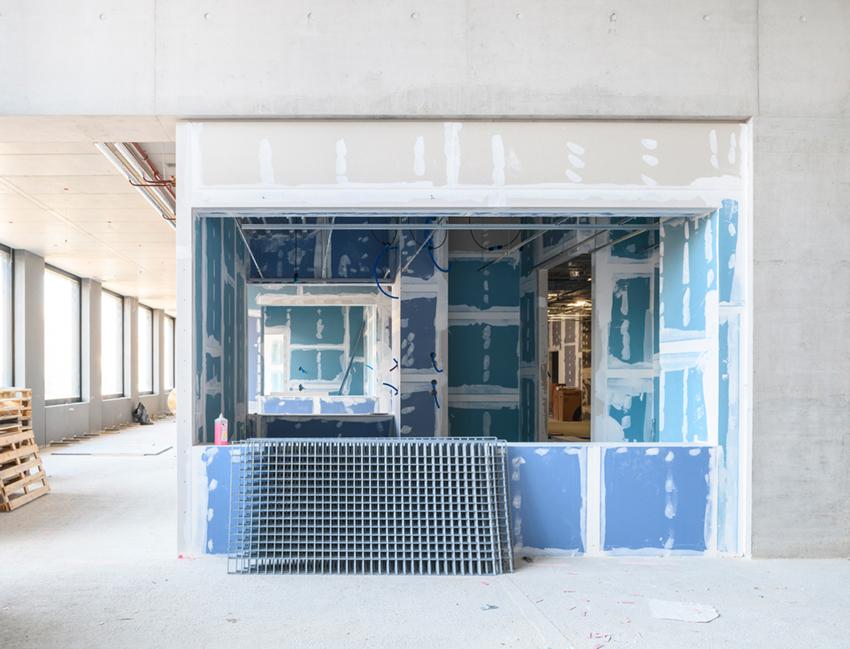 Baustelle des PJZ-Gebäudes innen.