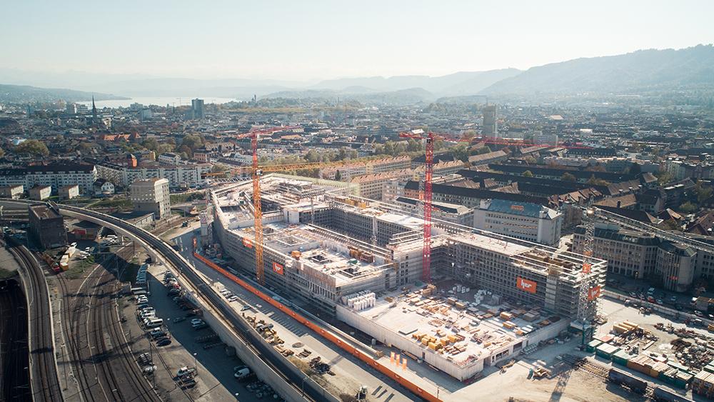 Die PJZ-Baustelle aus der Ferne im Oktober 2018.