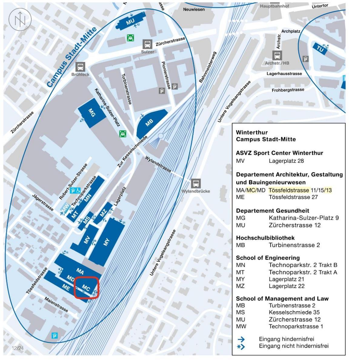 Lageplan für die Tagung Bezahlbarer Wohnraum