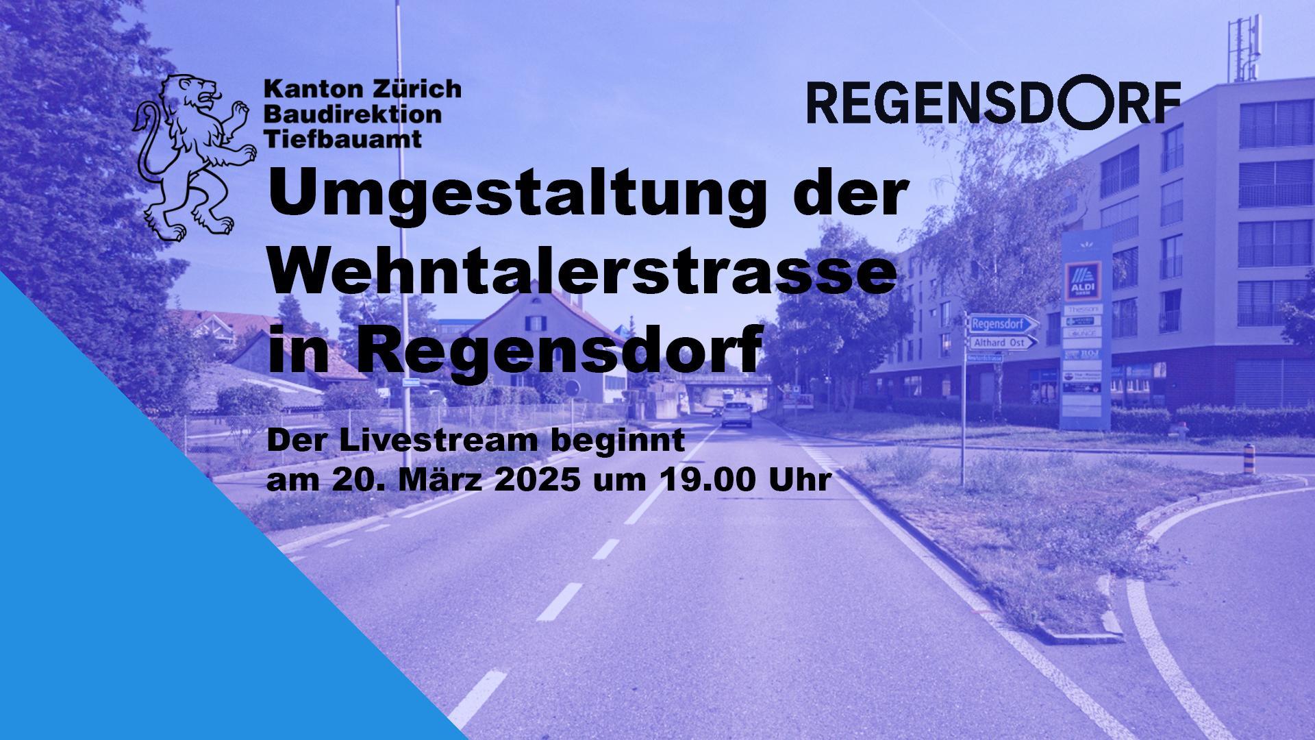 Ein Texttafel mit einem Strassenbild im Hintergrund.