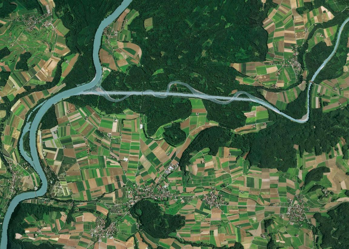 Aufnahme der Thurmündung aus der Luft.