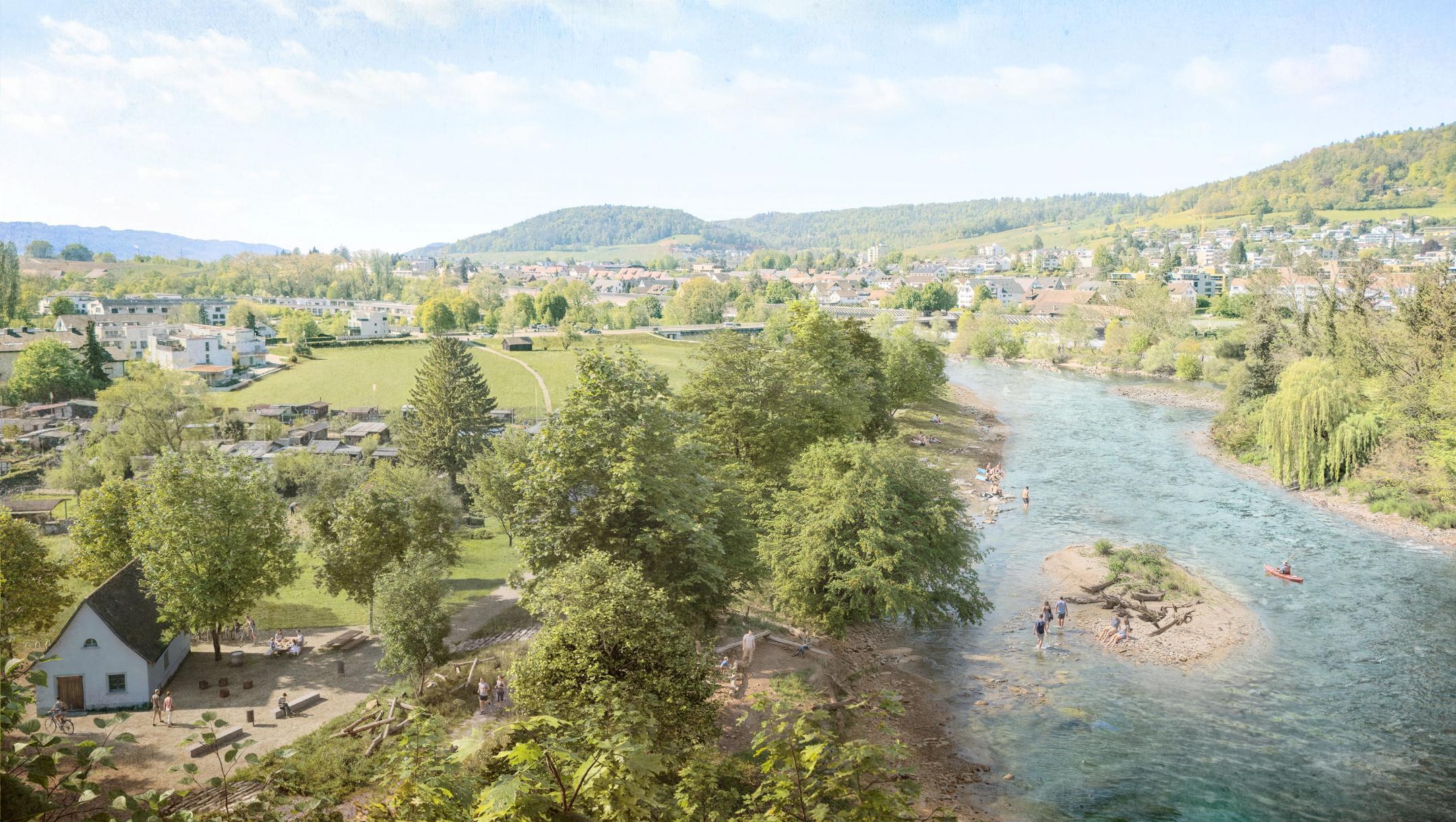 Visualisierung vom künftigen Beobachtungsturm aus im Bereich Betschenrohr. 
