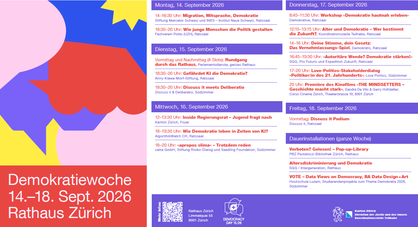 Wochenprogramm der Demokratiewoche im Überblick