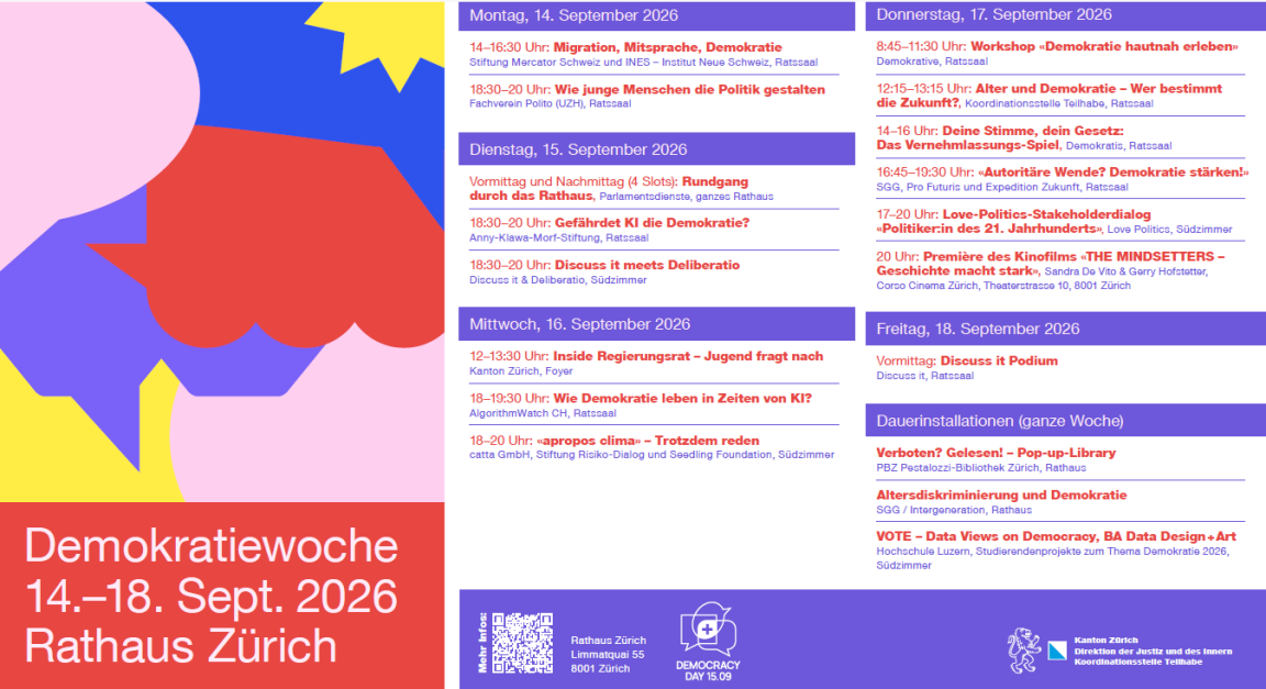 Wochenprogramm der Demokratiewoche im Überblick