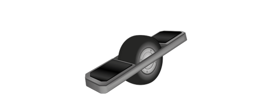 Illustration eines grauen Elektro-Einrads (Onewheel) mit schwarzem Reifen und Trittflächen, das zur Veranschaulichung im Text dient.