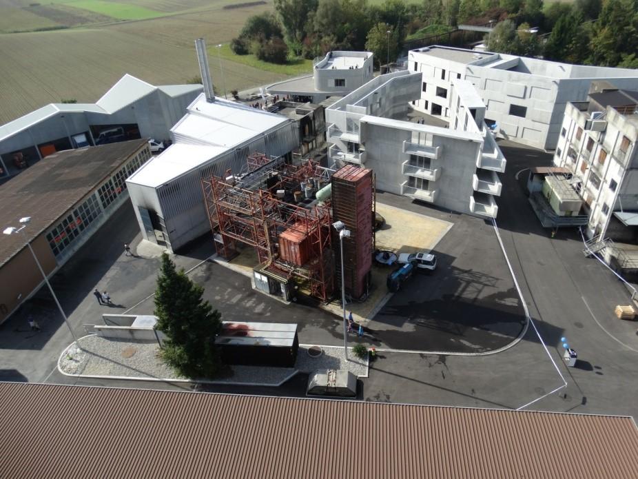 Luftaufnahme des Ausbildungszentrums Andelfingen mit Blick auf verschiedene Ausbildungsstationen