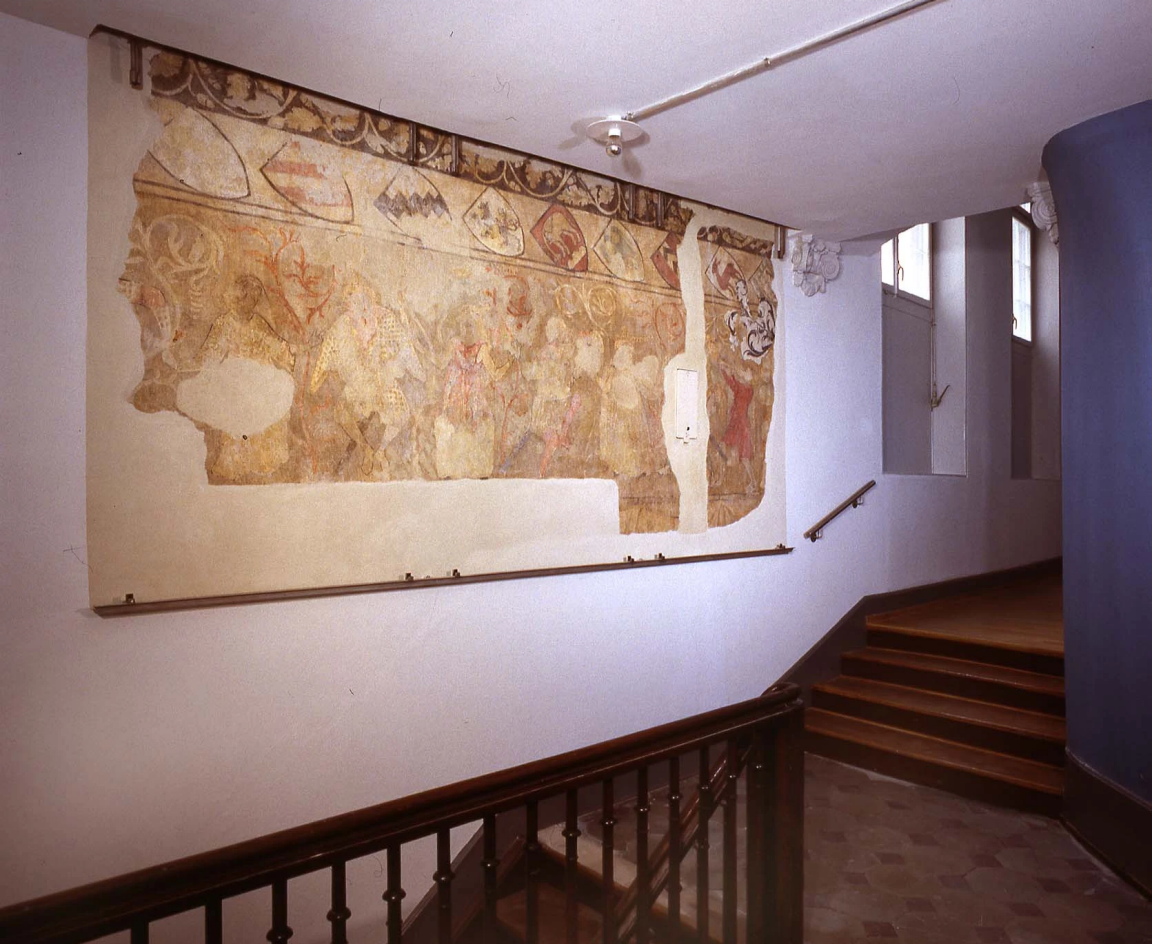 Malerei im Treppenhaus an der Brunngasse 8 in Zürich