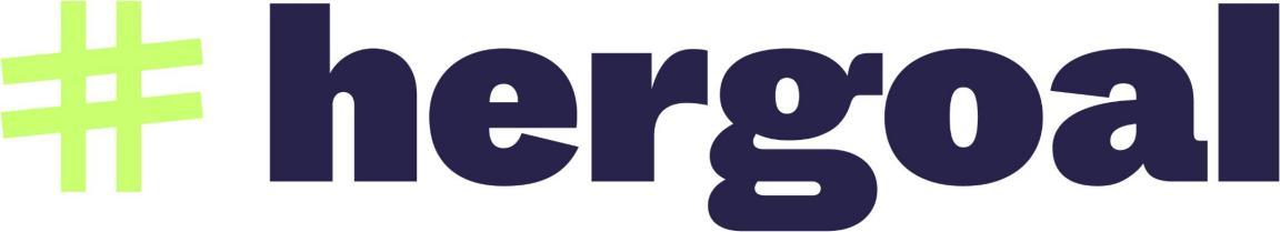 Schriftzug #hergoal, alles in Kleinbuchstaben geschrieben