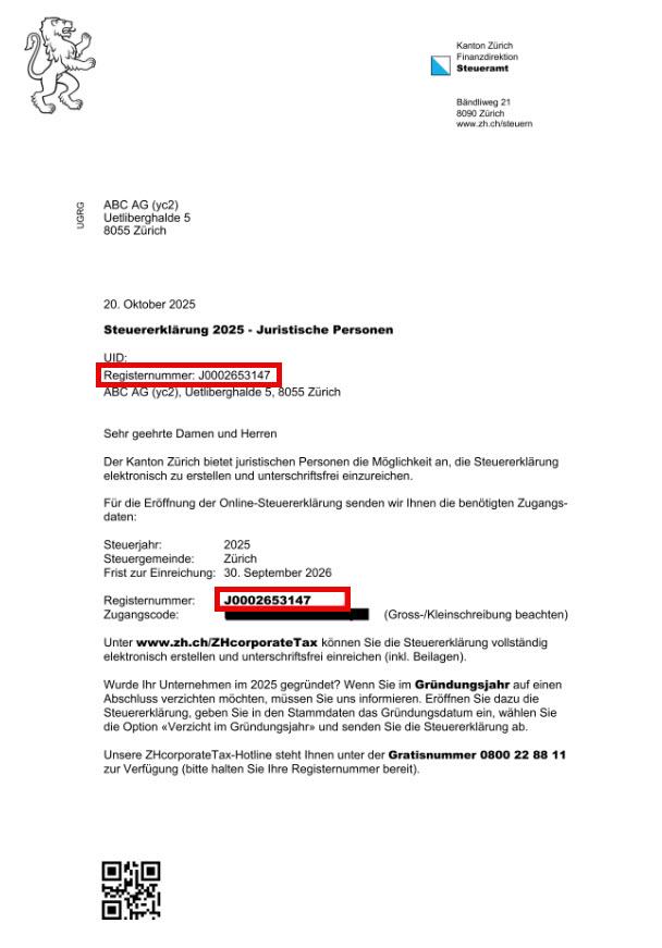 Wo finde ich die Registernummer für Unternehmen