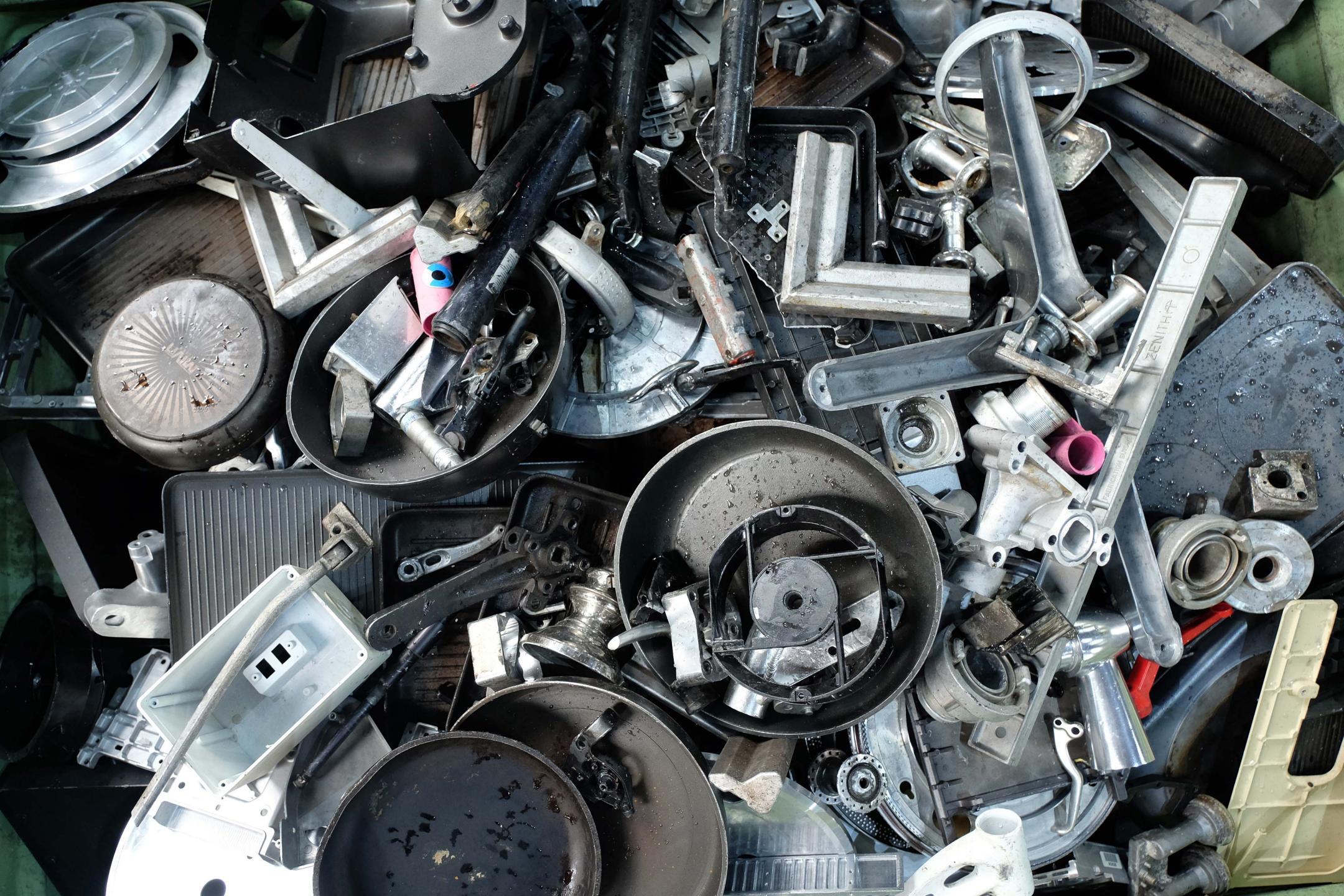 Bild von gesammelten Eisenabfällen