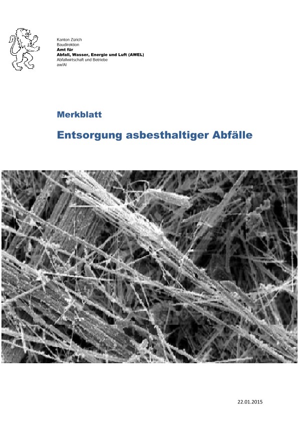 Merkblatt: Entsorgung asbesthaltiger Abfälle
