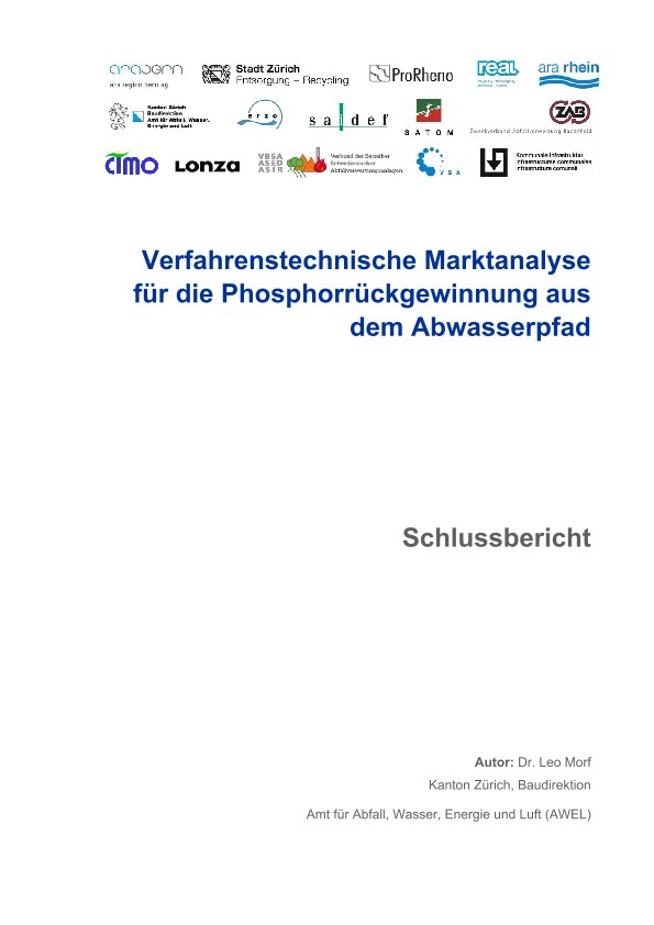 Schlussbericht: Verfahrenstechnische Marktanalyse für die Phosphor-Rückgewinnung aus dem Abwasserpfad (2018)