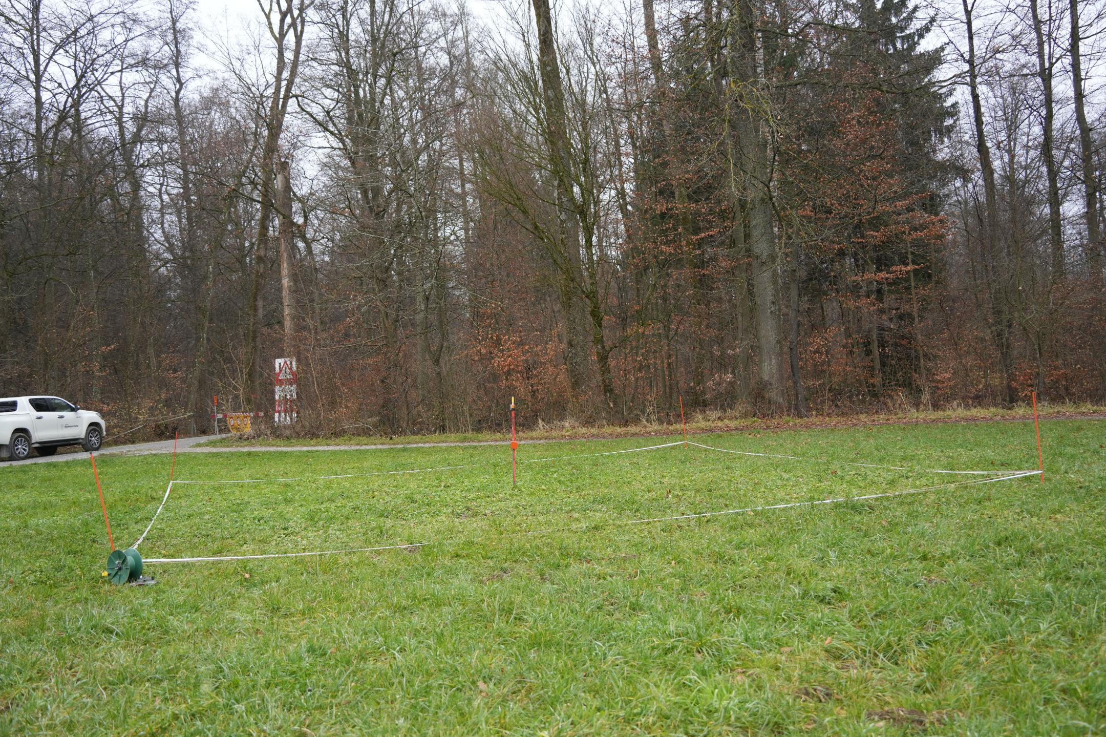 Abgestecktes Feld bei Probenahmen