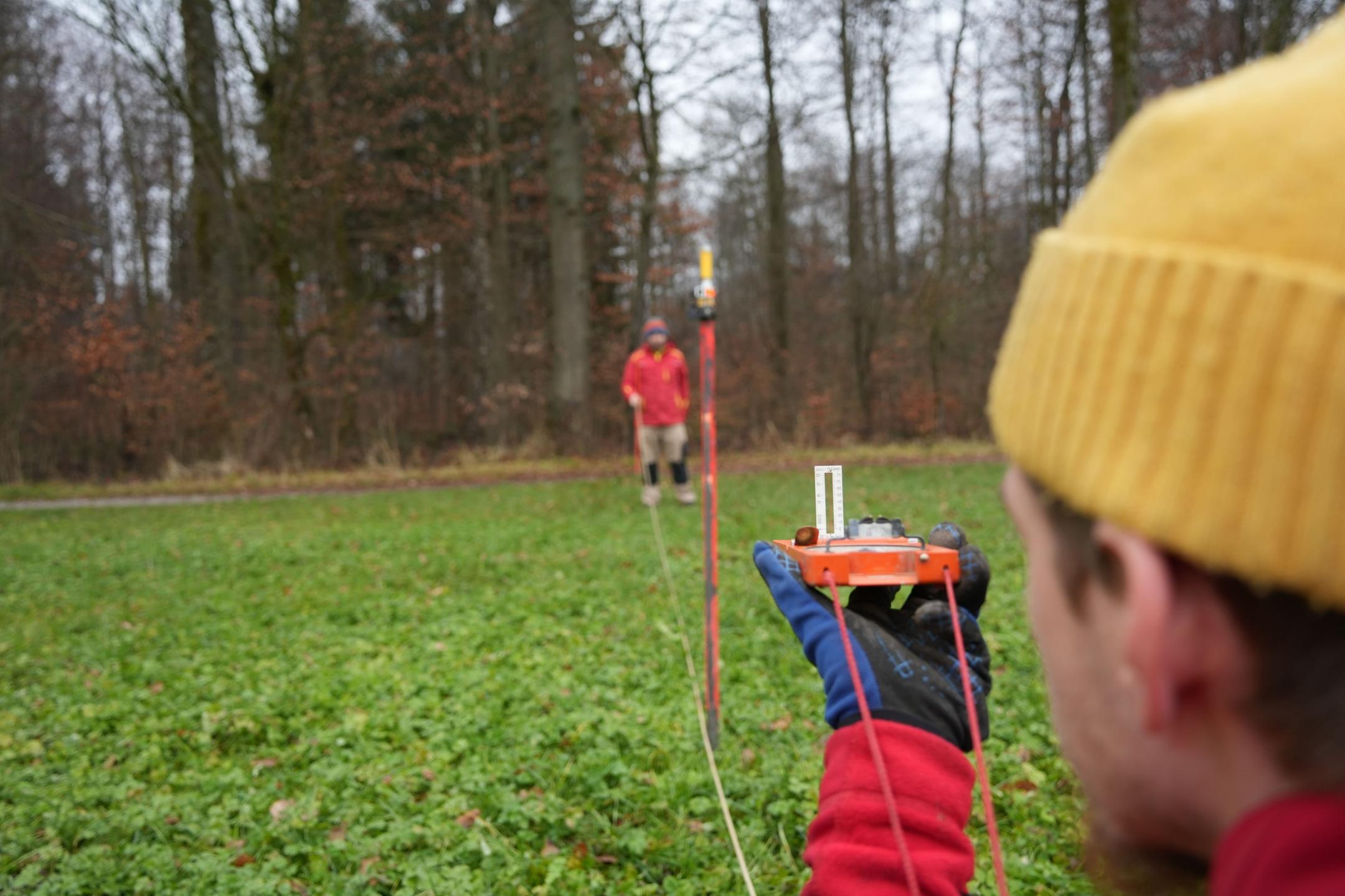 Exakte Kompass- Ausrichtung im Feld