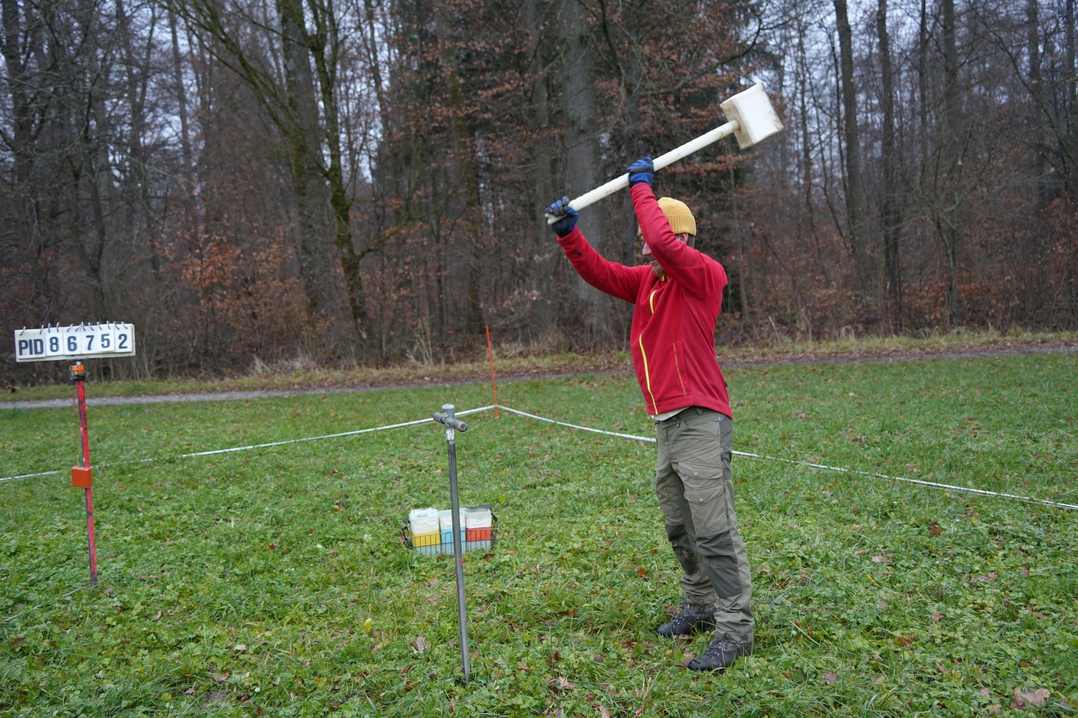 Beprobung des Unterbodens im Feld