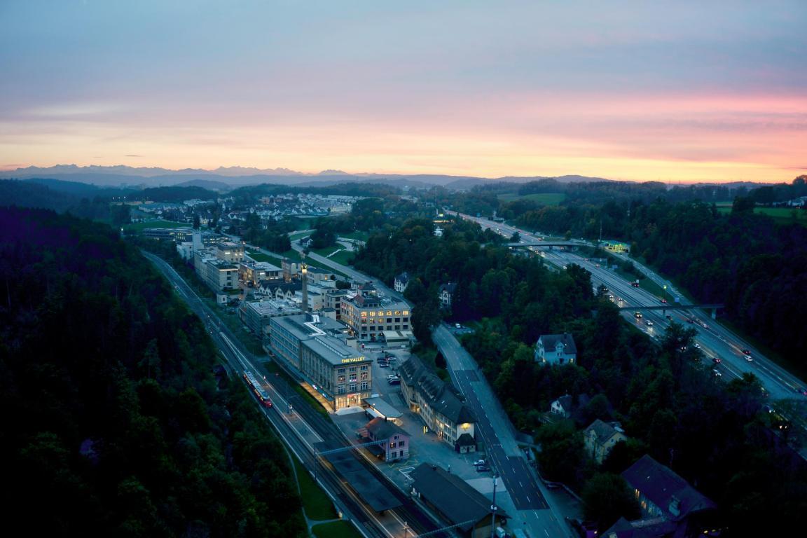 Luftaufnahme bei Dämmerung
