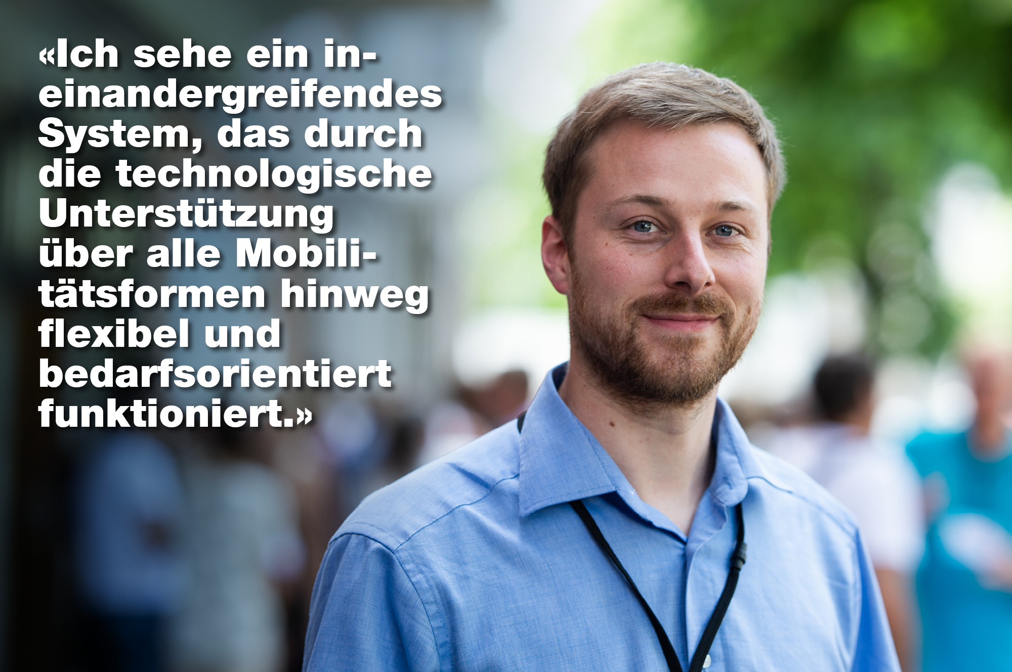 Porträtfoto von Tim Eberli mit eingepflegtem Zitat gemäss Bildlegende.