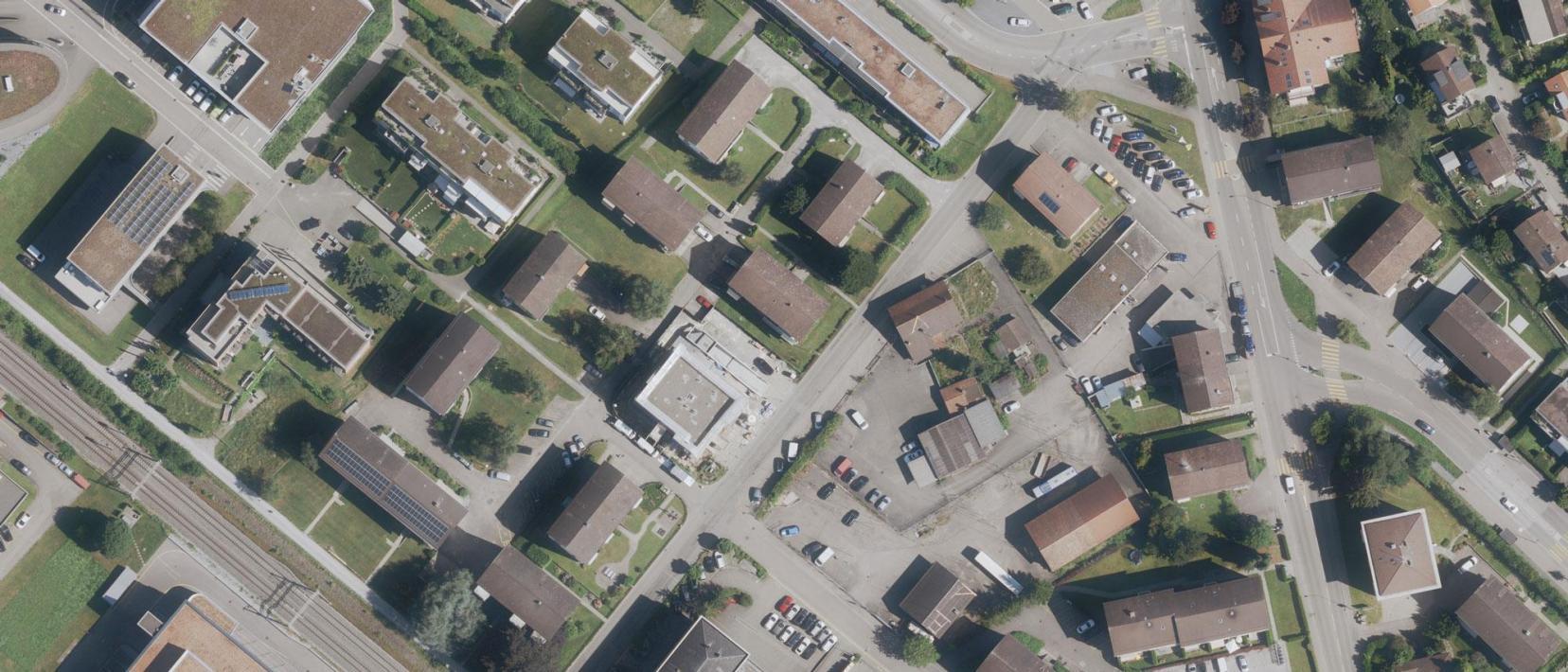 Luftbild eines Siedlungsgebiet im Kanton Zürich