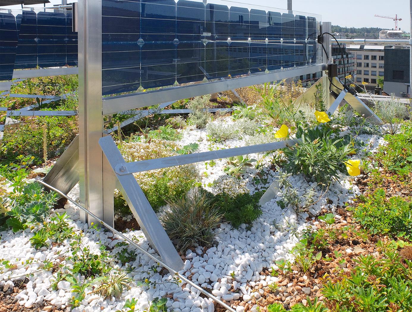 Solardach mit bifacialen Modulen