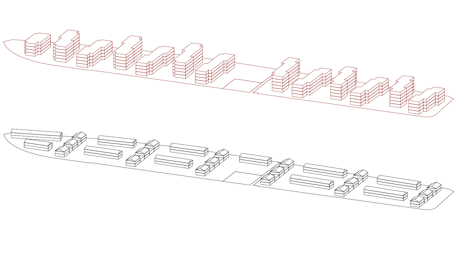 Graphische Darstellung eines Verdichtungsprojekts mit Ersatzneubauten