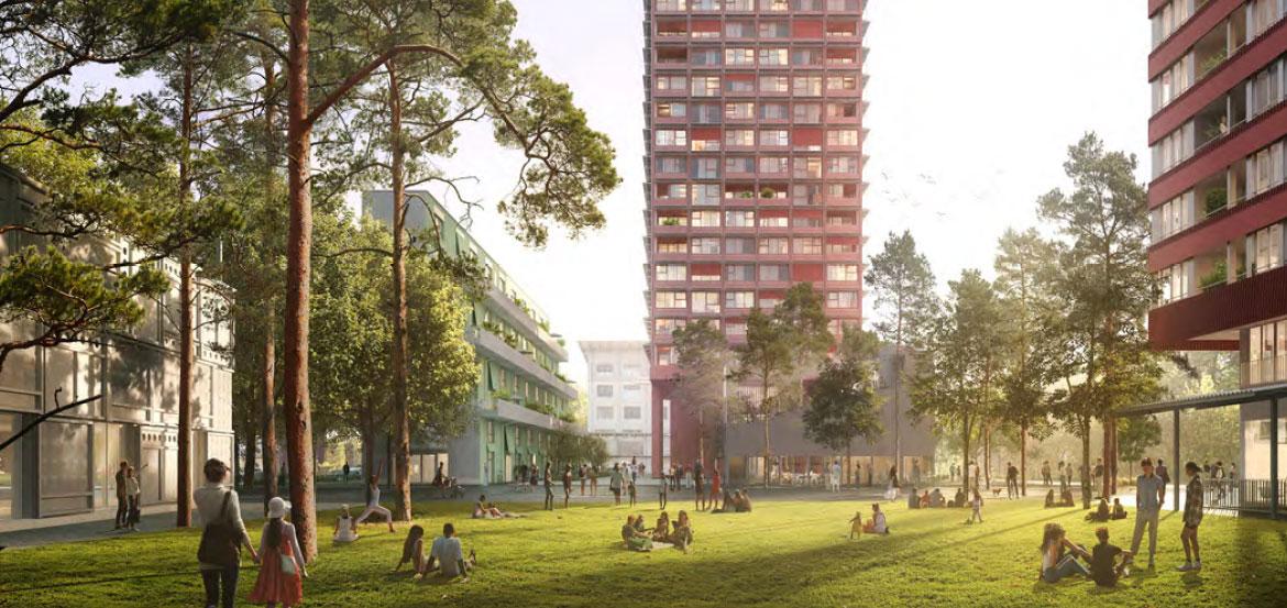 Blick auf zukünftigen Zhwatt-Platz