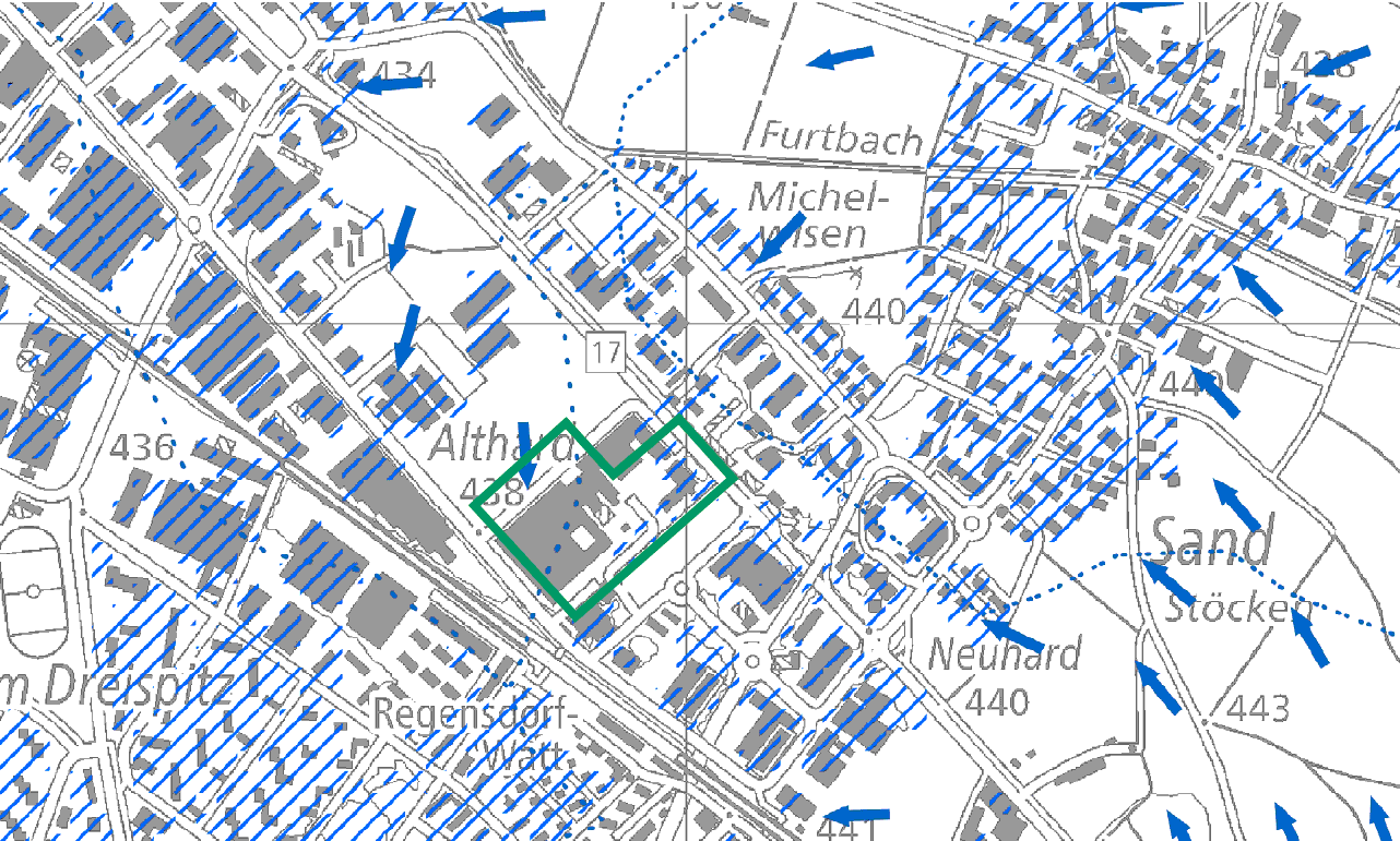 Klimaanalyse Kaltluftströme im Gebiet Zwhatt