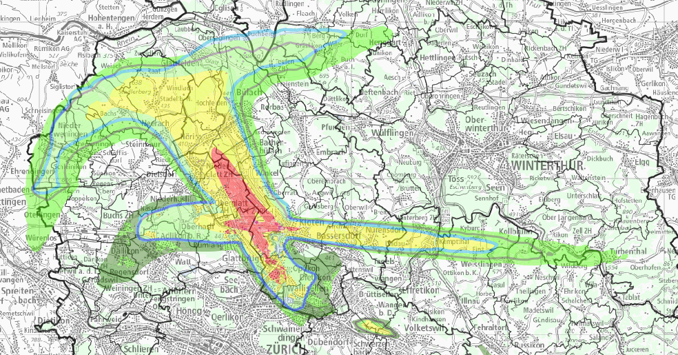 Fluglärmkarte im GIS-Browser