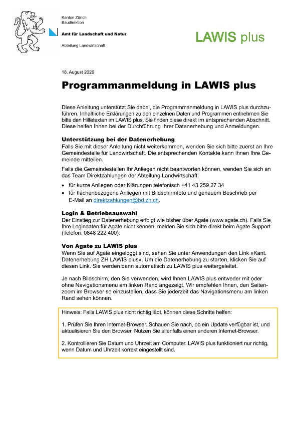 Anleitung zur Programmanmeldung