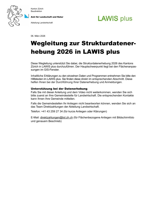 Wegleitung Strukturdatenerhebung