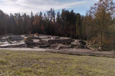 Fläche Gubel in Rüti mit Bagger