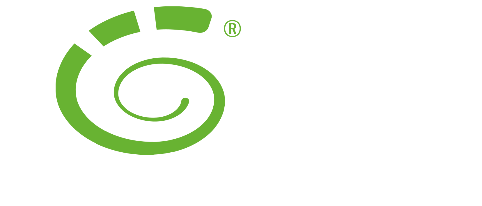 Das ÖKOPROFIT-Logo zeigt eine grüne, rechtsdrehende Schneckenform. die Strichstärke wird von Innen nach Aussen grösser. Die Spirale wird aussen zweimal unterbrochen, wodurch auch ein Ö zu erkennen ist.