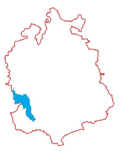 Das Einzugsgebiet der Reppisch eingezeichnet in den Umrissen des Kantons Zürich.